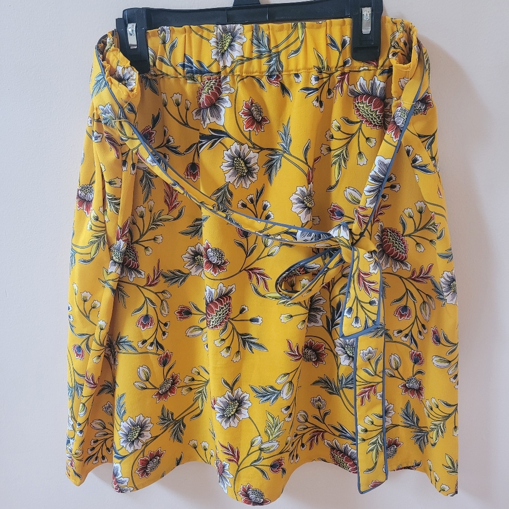 Loft Yellow Floral Skirt